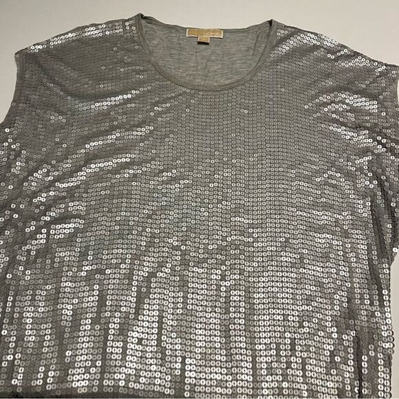 Michael Kors Women's sleeveless t shirt Medium Gray sequins on front - Picture 4 of 7
